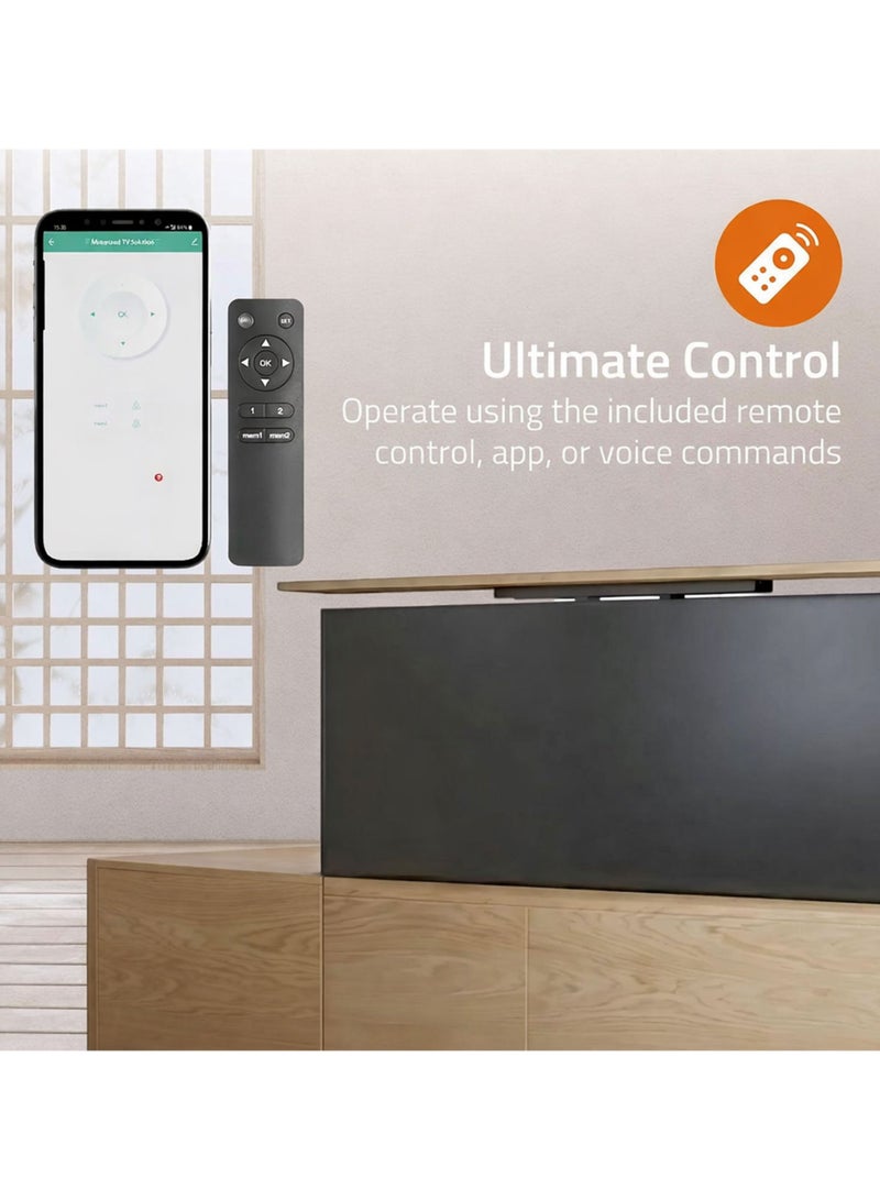 BEETEC Motorized TV Lift for 32" to 65" Flat Panel TVs, Up to 60kg Load Capacity, VESA 600x400mm, Remote Control, Height Adjustable, Black | TF-TL710 - Image 5